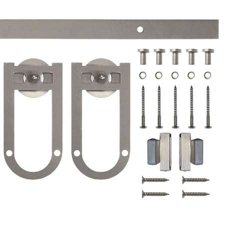 Quiet Glide Soft Close 72" Satin Nickel Horseshoe Mini Single Barn Door Hardware NT.1310.08.SN-72-SC